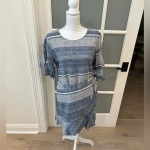 Striped Wrap Skirt Dress